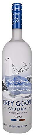 Personalised Grey Goose Original Premium Vodka 1L, Customised Engraved Vodka Bottle, Premium Vodka with Custom Engraving, Gift Ideas for Birthday, Xmas, Anniversary (1 Litre / 40% France) (Engraved)