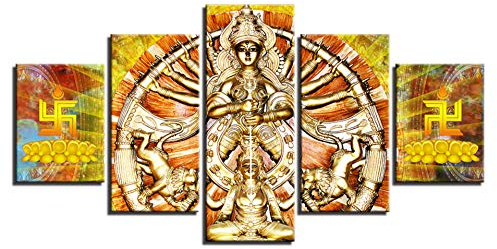 XSHUHANP Kunstdrucke Auf Wandkunst Leinwand Bilder Poster Modulare 5 Stücke Tausend Hand Kwan-Yin Malerei Hd Gedruckt Rahmen Dekoration Für Wohnzimmer