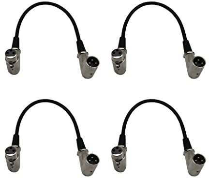 lahomia 4x XLR Cable, Right Angle XLR Male Plug to Angled XLR Female Plug