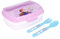 Sandwich box plastica bimbi Disney Frozen con posate, senza BPA, lavabile e riutilizzabile con chiusura di sicurezza