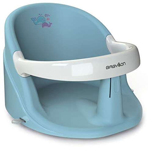 BABYLON Anatomischer Baby Badewannensitz Nemo. Badesitz Baby mit Anti-Rutsch Saugnäpfe von 6 Monaten. Badewannen Zubehör für Mädchen und Jungen, Babywanneneinsatz Blau