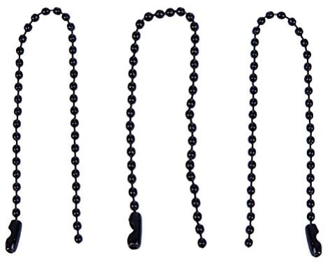 Artibetter 100pcs Tag Ball Chain Circular Bead Chain Dog Tag Ball Chain Necklace Adjustable Iron Stoving Varnish Tag Chain with Connector Clasp for Jewelry Making Black