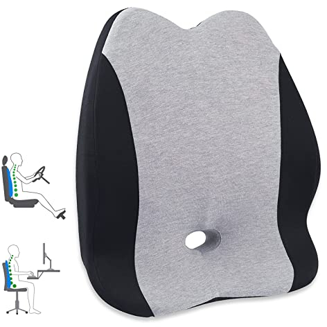 Stuhl Rückenkissen,Memory Foam Lendenkissen für Bürostuhl & Auto,Ergonomisches Rückenkissen Rückenstützkissen mit Massage-Ball für Büro Zuhause Reisen