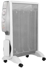 Grunkel - Radiador de Mica de rapida convección y difusor de calor RMC-1500-1500W - 2 niveles de potencia. Termostato regulable. Rápido calentamiento aumenta la temperatura de inmediato.
