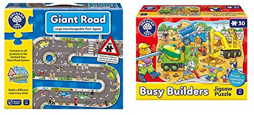 Orchard Toys Giant Road Interchangeable 30pc Shaped Jigsaw Floor Puzzle, Ages 3+, Develops Hand-Eye Coordination