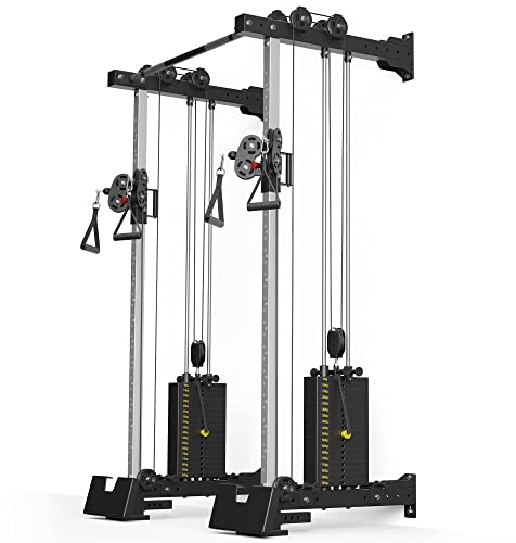 Atletica R8-Nitro Cable Rack | Wall Mounted | Mit 2x90 kg Double Stack | Platzsparend & stabil durch Wandmontage | 157x112 cm Grundfläche | Pull-Up Bar
