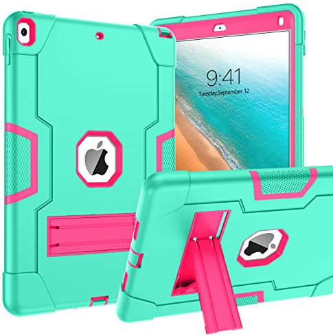 BENTOBEN iPad Air 3. Generation Hülle, iPad Pro 10.5 Zoll 2017 Hülle, 3 Schichten, strapazierfähig, stoßfest, Schutzhülle für iPad Air 3 10.5 Zoll 2019/iPad Pro 10.5 Zoll 2017, Mintgrün /Rosenrot