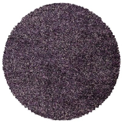 HomebyHome Teppich Rund Shaggy 80 cm Rund - Hochflor Runder Teppich Mehrfarbig Lila Extra Weich und Flauschig - Langflor Teppiche für Wohnzimmer, Schlafzimmer, Küche, Flur - Carpet, Halı, Kilim
