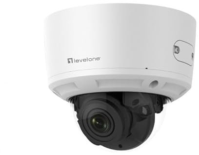 LevelOne GEMINI Zoom Dom-IP-Netzwerk-Kamera, 8 Megapixel, H.265, 4.3fach Optischer Zoom, 802.3af PoE, IR-LEDs, Zwei-Wege Audio, Innen / Außen, Vandalensicher