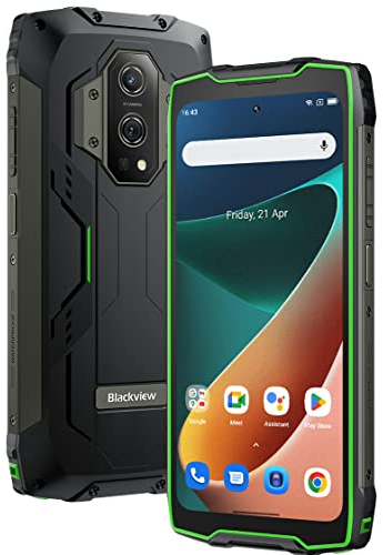 Blackview BV9300 Outdoor Handy ohne Vertrag (40M Laser-Entfernungsmesser), 15080mAh Akku, 21GB+256GB, 6.7'' 120Hz 2.3K Display, 50MP Kamera, IP68 Android 12 Wasserdichtes Smartphone, GPS NFC Grün