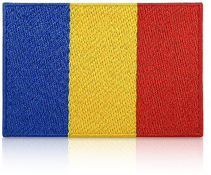 Finally Home Rumänien Flagge Patch zum Aufbügeln | 7,5 x 5 cm Flag Patches Rumänische Fahne Aufnäher Bügelbild Aufbügler Applikation Bügelpatches