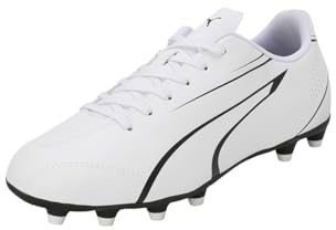 PUMA Vitoria FG/AG JR Soccer Shoe, White Black, 38 EU