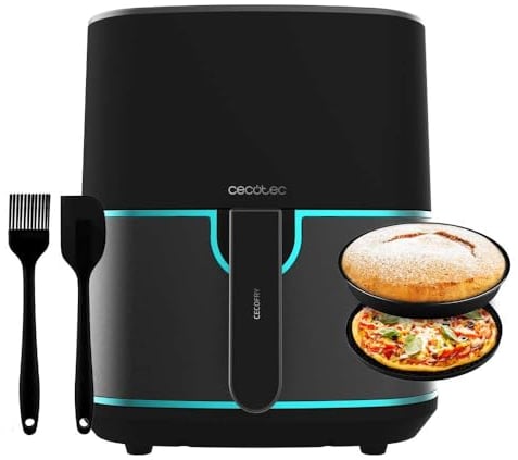 Cecotec Cecofry Fantastik Inox 5500 Pack. 1500W, 5'5L, Tecnología PerfectCook, 9 modos de Cocinado, Táctil, Regulable 80-200ºC, Cocina hasta 60 min, Pack Accesorios, Sin Sobrecalentamiento, 5,5L