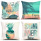 GYISANA 4er Set Dekorativ Kissenhülle Baumwolle Leinen Kissenbezug Dekokissen Sofakissen für Couch, Auto, Schlafzimmer 45x45 cm (Sommer Ananas)