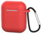 Earphone Case Cover for Apple Airpods 1st Gen/2nd Gen, Soft Silicone Protector with Keychain Designed for Airpods 2/1 Charging Case (Red)