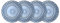 Lyngby Glas Sorrento Glasteller, Servierteller, 21 cm, 4 Stck., Blau