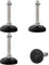 AUXBC Lot de 4 pieds de nivellement robustes M12 de 9,9 cm, pieds de nivellement réglables en acier au carbone plaqué nickel pour meubles, établi, machine (noir)