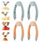 Ananasentkerner und -schneider, Erdbeer-Huller, Stielentferner, Picker-Werkzeug, Edelstahl, Ananasschäler, Augenentferner, Tomatenschneider, Küchenhelfer für Obst und Gemüse (blau + pink), 4 Stück