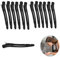NIYATA 12Pcs Pince Crocodile Cheveux Professionnel,11CM Pince Cheveux Coiffeur,Hair Clip,Pince Coiffeur Crocodile Noir,Antidérapantes,pour Salon Coiffeur,Maquillage