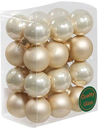 Kleine Baumkugeln aus Glas Ø 2 cm/2,5 cm/3 cm - Christbaumkugeln Baumschmuck Christbaumschmuck Weihnachtsbaumschmuck Weihnachtsbaumkugeln (16 Stück Champagner, 3 cm)