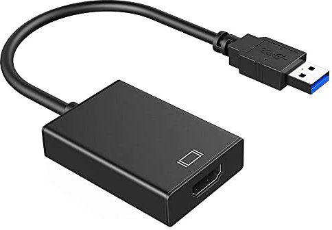 Cablelera Adaptateur USB vers HDMI, USB 3.0/2.0 vers HDMI 1080p Full HD Vidéo Audio Multi Moniteur Convertisseur Adaptateur pour PC HDTV Compatible avec Windows XP 7/8/8.1/10 (Pas Mac & Vista)