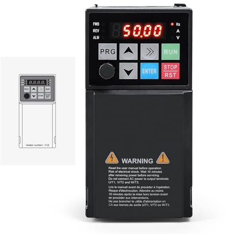 DEWIN Variador de Frecuencia Trifasico 380V, 2.2kW 380V Entrada Trifásica Salida Trifásica, Variador Velocidad Variador de Frecuencia VFD Inversor(Modelo de fábrica:MS500-4T-2.2G)