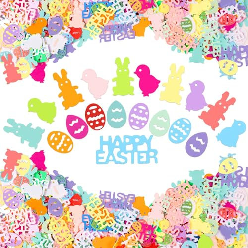 Ostern Konfetti, 15g Ostern Streudeko, Streusel Tischdeko, DIY Streudeko Konfetti, Tischdeko Deko, für Oster Deko Tisch, Zufälliges Muster