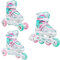 RAVEN 3in1 Inline Skates Triskates Rollschuhe Inliner für Kinder Mädchen verstellbar (Lia Plus Mint, 34-37 (21,5cm-24cm))