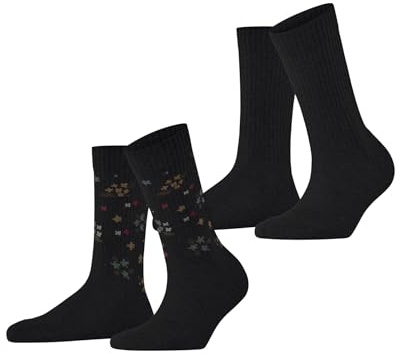 ESPRIT Damen Flower Rib 2-Pack Socken Baumwolle atmungsaktiv