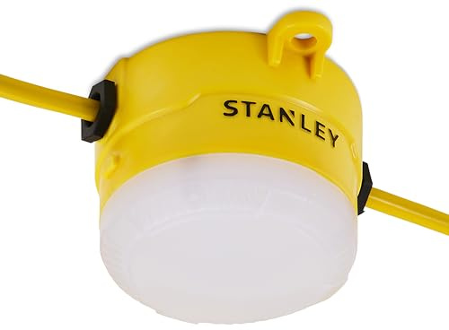 Stanley Interconnectable Festoon Kit 8 LED Bulbs 240V 16.5m, IP44 Rated, Making Them Suitable for use in Various environments.