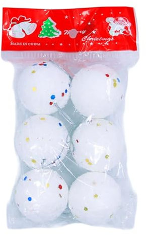 KHZen Juego 6 Elegantes Espuma Blancas Colgantes Pellizos Nieve Árboles Navidad para Hogar Y Oficina Decoración Navideña