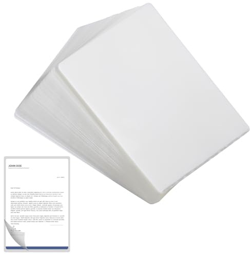 laminiertaschen A4 80 micron Heißlaminierfolien mit abgerundeten Ecken transparent Kompatibel mit allen Heißlaminiergeräten Ideal für Dokumente, Fotos, Ausweise & Speisekarten 100 Stück
