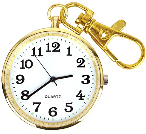 YHNNH, Pocket Watch Minimalist Ultra Thin Open Face with Key Buckle Unisex Portable Unisex Pocket Watch(Bronze)