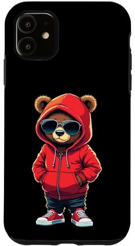 Cool Teddy Bear Graphic Streetwear Case for iPhone 11