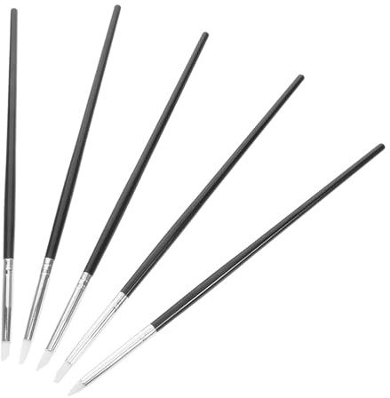 Set de 15 Stylos Silicone Noirs pour Nail Art, Outil de Manucure | Usage DIY Crafts et Nail Art, Alliage Cooper et Acrylique, Facile à Utiliser, Applications Variées