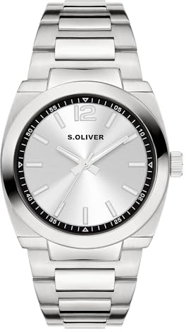 s.Oliver Herrenuhr - 39 mm - analoge Armbanduhr mit Quarzwerk - 3 Zeiger - hoher 3 ATM wasserdicht - Kratzfest