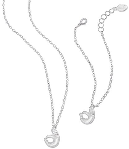 emoji® OK Halskette & Armband Set, Silber