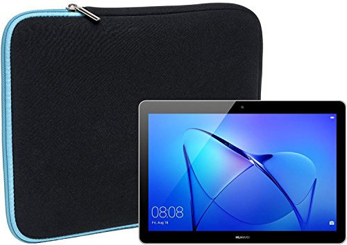 Slabo Tablet Tasche Schutzhülle für Huawei MediaPad T3 10 9.6 (AGS-L09) Hülle Etui Case Phablet aus Neopren – TÜRKIS/SCHWARZ