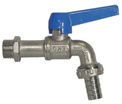 Rubinetto a sfera curvo con portagomma Eko-Lux 1/2