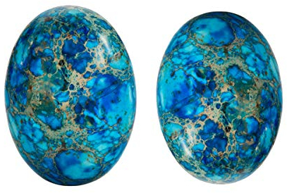 Nupuyai 2 Stück Cabochon Edelsteine für Schmuckherstellung Flache Rückseite Oval Stein für Charms DIY 22 x 30 mm