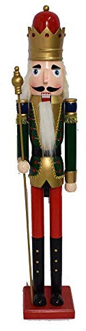 Schiaccianoci Natale Soldato Legno h. 120 cm Burattino Tradizionale Dipinto a Mano Pupazzo Statuetta Nutcracker Soldier Decorazione Vetrina Negozio Ingresso Casa h. 125 cm x 30x30cm
