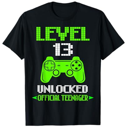 Official Teenager 13th Birthday Boy Shirt Level 13 Unlocked T-Shirt