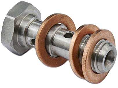 Precisiongeek – Doppelte Hohlschraube M10 x 1,00 mm, Edelstahl 303, Länge 29 mm, Gewinde 10 mm – Set aus 1 Schraube und 3 Unterlegscheiben