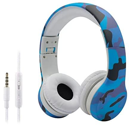 hisonic kinderkopfhörer, Kopfhörer Kinder mit Laustärkebegrenzung Verstellbare Kinder Erwachsene Headset für Kinder und Jungen ab 3 Jahre. (Tarnung)