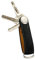 Premium Leder Herren Schlüsselhalter Smart Key Organizer Luxus Schlüssel Etui Holder Schlüsselanhänger Schlüsselbund Ring Fächer Schlüsseltasche Halter Schlüsselkette Accessoire (schwarz)