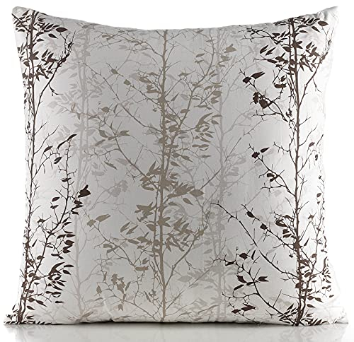 Kissenbezug Kissenhülle Kopfkissenbezug Pillow Cover Pillowcase 40x40 40x60 40x80 50x50 80x80 2er-Set Doppelpack 100% Baumwolle, Farbe: Weiß Braun, (Größe: 50 x 50 cm)