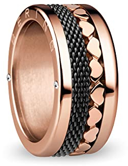 BERING Austauschbar Ringkombination für Damen in Rosé Gold & Schwarz mit einzigartigem Twist- & Change System, Yangtze