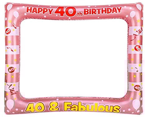 40th Birthday Photo Booth Props,Rose Gold Inflatable Selfie Frame Picture Frame,Giant Inflatable Party Photo Booth Frame 40th Birthday Decorations for Girls Party Decor Supplies Womens Favor Gift