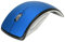 Souris Pliante, Souris à Arc sans Fil 2,4 G avec Récepteur USB, Souris D'ordinateur Ergonomique Portable Ultra Fine Réglable 1600 DPI pour Bureau à Domicile(Bleu)