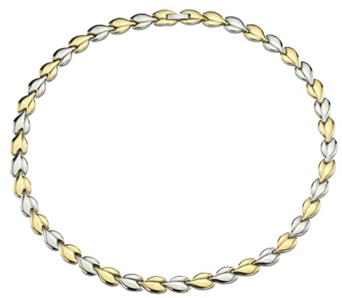 Traveller Collier - Damen - Goldfarbe & Silberfarbe - Bicolor - Edelstahl - Vergoldet - 45 cm - Herzen - 180910